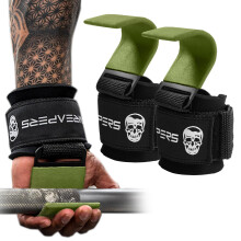 Gymreapers Weight Lifting Hooks (Pair), Heavy Duty Power Wrist Straps Hand Grip Support For Deadlifts, Pull Ups, Shrugs - Gym Gloves For Men and Wome