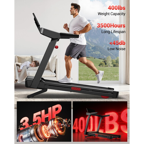 Treadmills 20 Auto Incline 14KM H Foldable Handles Running Machine LED 2