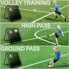 Adjustable Football Rebounder Net – Double-Sided Soccer Training Goal for Kids & Adults, Portable PE Mesh Kickback Target for Shooting/Passing Pract