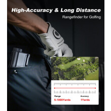 Golf Rangefinder with Slope, 1000 Yards Range Finder Golf, 6X Magnification, Flag Locking Vibration, Rechargeable Laser Range Finder