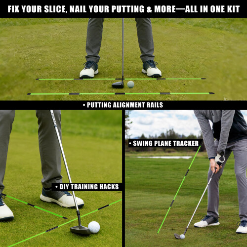 CHAMPKEY 3-Pack Collapsible Golf Alignment Sticks 46" - Professional Training Ai 2