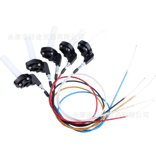 (Silver) Off-Road ATV 50-250CC Motorcycle Twist Throttle Kit with Visible Seat & Pull Cable 1