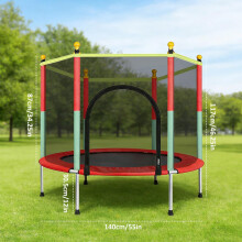 Ccarzzi Trampoline 55" Kids Trampoline with Safety Net Enclosure, Reinforced Steel Frame, High-elasticity Mini Trampoline for Toddler 3-10 Years, Ind