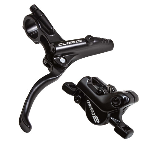 Clarks Cycle Systems React-2 Piston Front & Rear Hydraulic Disc Brake Set, Black, 180/160mm 1