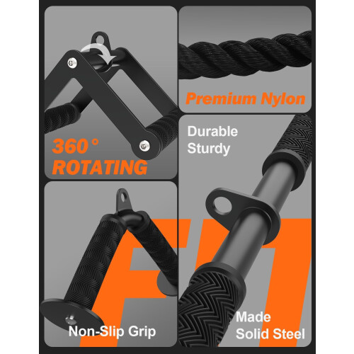 Fitarc Cable Machine Attachment Set, Lat Pulldown Attachments for Home Gym Equipment, Tricep Pull Down Attachment for Home Gym Accessories, Lat Pull 2