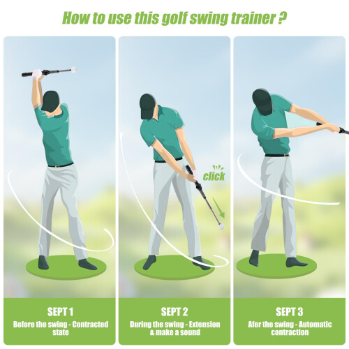 MIKOSI Golf Swing Trainer, Golf Grip Trainer and Retractable 1