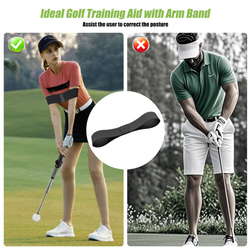 MIKOSI Golf Swing Trainer, Golf Grip Trainer and Retractable 2