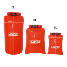 Lomo 3 Pack Lightweight Roll Top Dry Bags. 8L, 6L, 3L