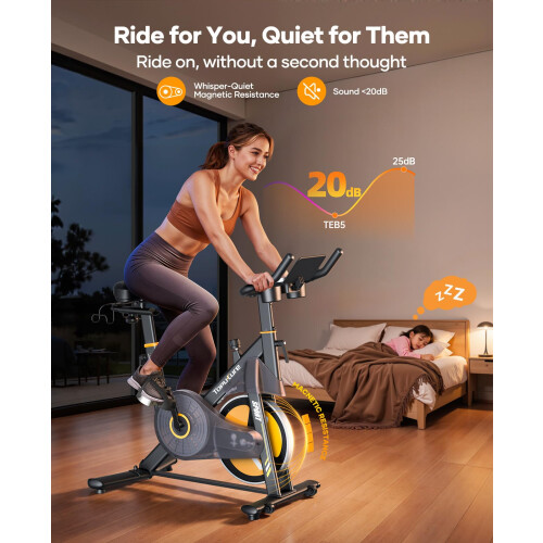 2026 Toputure Exercise Bike with Touchscreen LCD Display, Spin Bike