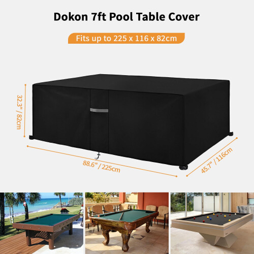 Dokon 7ft Pool Table Cover with Air Vents, Waterproof Windproof 1