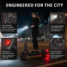 Sypeeot Foldable Electric Scooter for Adults, 25-40 km Range, 8.5 or 10 Inch Tires, Dual Suspension and App Control (W4-10.4Ah)