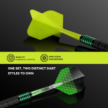 HUANQU 6 Pack Steel Tip Darts,Professional 24 Grams Metal Dart Set,6 Extra Flights & Shafts, Dart Sharpener, Dart Storage Box, Integrated Dart Fligh