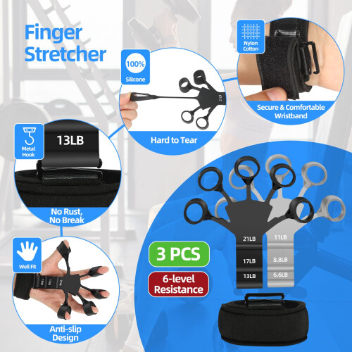 5PCS Grip Strength Trainer Kit with Adjustable Hand and Forearm 2