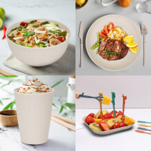48pcs Unbreakable Dinnerware Sets for 4 People, Camping Plates and Bowls Set, Plastic Picnic Dinner Sets, Lightweight Plastic Serving Plates, Bowls,