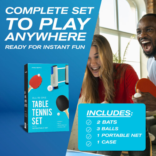 PRO-SPIN Portable Table Tennis Set | Premium All-in-One Kit with 1