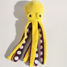 (Yellow) [Chew-Resistant Plush] Chew-Resistant Dog Plush | Squeaky Octopus Toy for Corgis, Teddy, Small Dogs, Shiba Inus | Teething,
