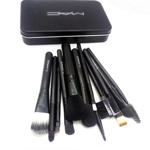 Ma-c 12-Piece Makeup Brush Set in a Metal Case, Gift 2