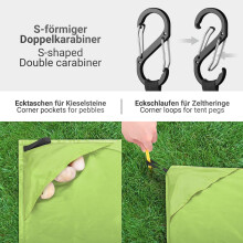 Siegvoll Picnic Blanket 210 x 200 cm with Practical Carabiner Ultralight Ultra Thin Portable Beach Blanket Outdoor Blanket for Beach, Picnic, Camping