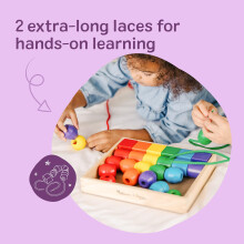 Melissa & Doug Wooden Lacing Beads | Wooden Toys | Developmental Toy | Problem Solving | 3+ | Gift for Boy or Girl