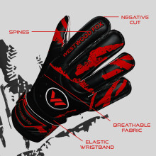 WESTWOOD FOX Goalkeeper Gloves,Finger Protection Soccer Goalie Gloves for Kids,Youth,Adults,Heavy Grip Palm with Dumbo latex 4+3 mm,Wrist Support (BL