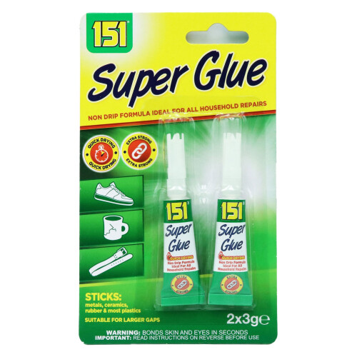 151 Super Glue Quick Drying Extra Strong 2x3g
