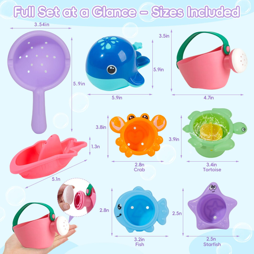 Photos - Bath Toy  for 1-3 Year Old: Baby  12+ Months - Baby Bath Toy for Boys Girls Gifts - Mould Free Water Play Swimming