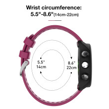 Strap for Garmin Forerunner 245/645 Music,20mm Width Starp for Garmin Vivoactive 3/Vivoactive 3 Music (Wine Red)