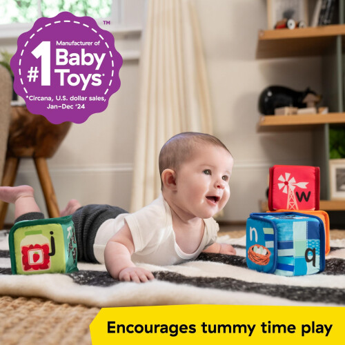 baby einstein Baby Einstein Alpha Stacks Soft Blocks, Multisensory and Lightweight, Ages 3 Months and Up 2