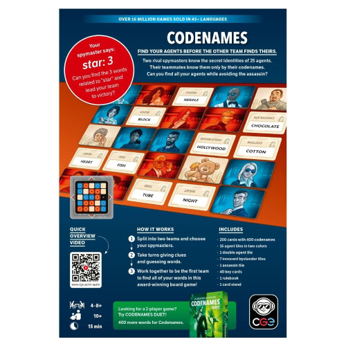 Codenames (2nd Edition) | CGE | English | 10+ Age | 4-8+ Players 2