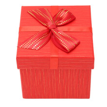 HM2330406 4-teiliges Geschenkbox-Set mit Deckeln 3,9x3,7x3,9 Zoll Rot