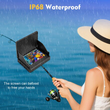 Underwater Fishing Camera, 4.3 Inch IPS Display and 30M Cable, Night vision infrared lamp, 220 Wide Angle, Waterproof Fish Finder Video Camera for I