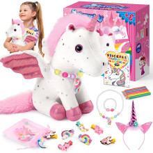 Unicorn Soft Toy Set with Accessories for kids WOOTOY, Plush Cuddly Toy Gift Set for Girls, birthday gift for girls