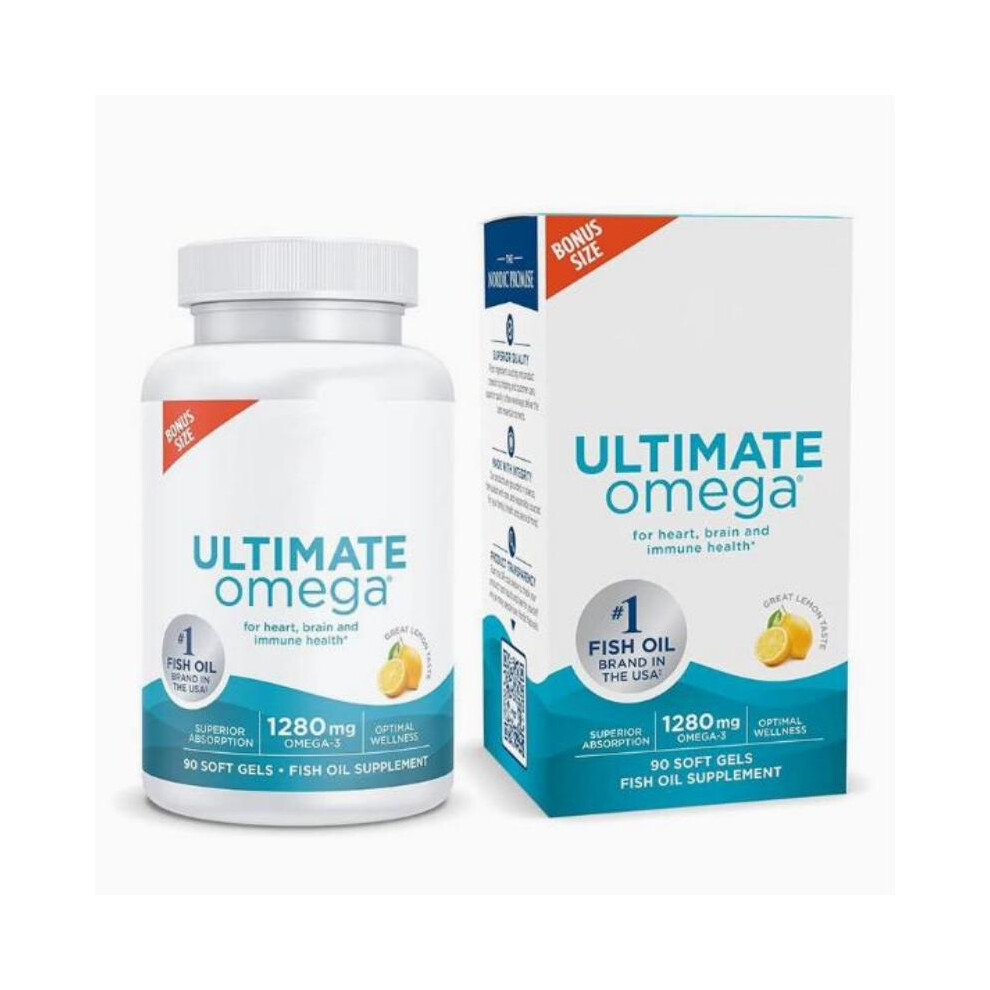 1280 mg Omega Supplement with EPA & DHA - Promotes Brain & Heart Health