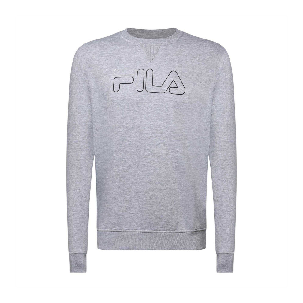 Fila (L, Light Marl) Mens Jude Crew Neck Sweatshirt Grey