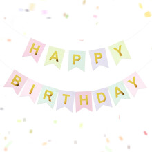 Happy Birthday Banner Pastel Birthday Decorations for Girls Boys Macarons Bunting Colorful Garland Rainbow Party Supplies
