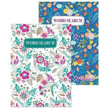 Squiggle Travel Size Floral Word Search Challenge Books, 110 Puzzles per Book - Set of 2