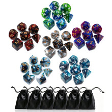 Polyhedral DND Dice Set, 6Pack Double-Colors Dice Sets with D4 D6 D8 D10 D% D12 D20 Compatible with Dungeons and Dragons D&D RPG MTG Table Games (42