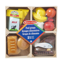 Melissa & Doug Wooden Food Groups – Role Play Kitchen Set for Children | Fruit, Vegetables & More in Crates | Age 3+