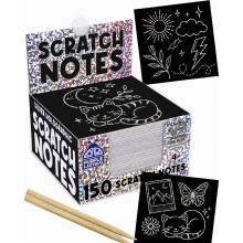 PURPLE LADYBUG Scratch Art Notes for Kids and Teens - 150 Sheets - Kids Arts and Crafts, Birthday Present for Girls and Boys, Crafts Activity (Silver