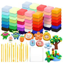 Lakudayy Air Dry Clay, 72 Bags 36 Colors Modelling Clay for Kids, with 15 Tools, Soft and Ultra Light DIY Air Drying Clay, Creative Art Gift Air Dryi