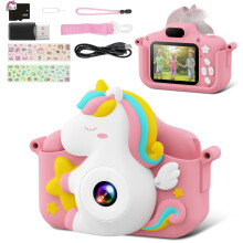 CAMCLID Kids Camera, 2.0" 1080P HD Kids Digital Camera for Girls Boys with 32GB Card, Dual Lens Selfie/Video Camera for Kids Birthday Christmas Toy G