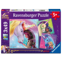 Ravensburger Unicorn Academy 3x 49 Piece Jigsaw Puzzles for Girls Age 5 Years Up