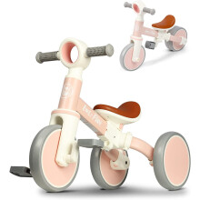 LOL-FUN Toddler Balance Bike for 1 2 Years Old, 4 in 1 Kids Tricycle for 1 to 4 Years Old Boys Girls Gift Present, 3 Wheel Kids Trike Baby Bicycle wi