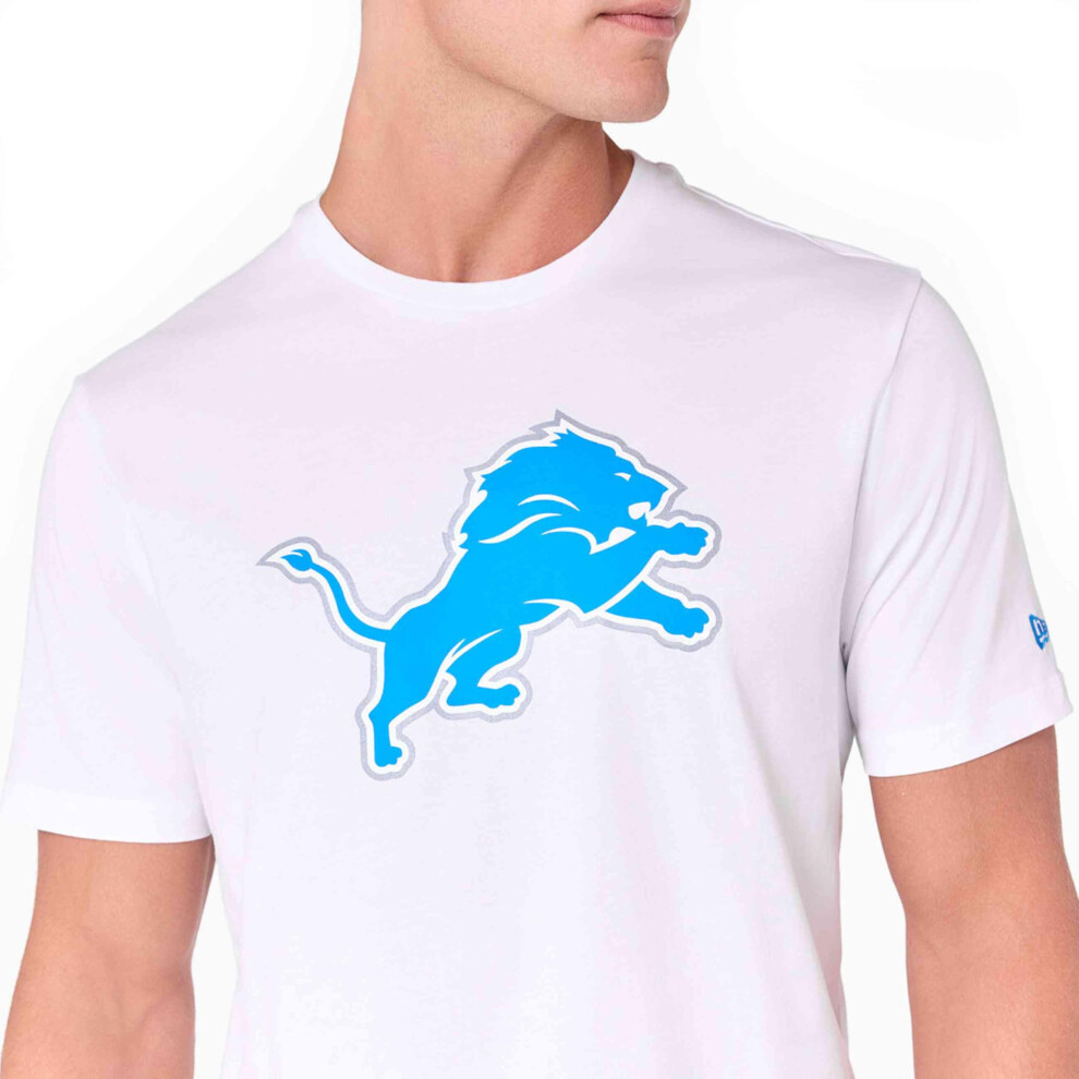 New Era Detroit Lions Nfl Team Logo T-Shirt White