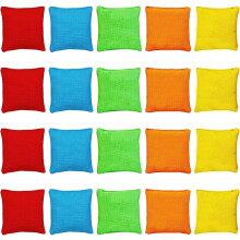 Bean Bags Kids Throwing, 20 Pack 5cm*5cm Small Bean Bags for Throwing,Mini Cornhole for Indoor Outdoor Activities(5 Colours (20, 5 X 5 CM)