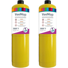2 x Mark Vitow VMAP VeeMap MAPP Style Gas Cylinder, Yellow, 400g