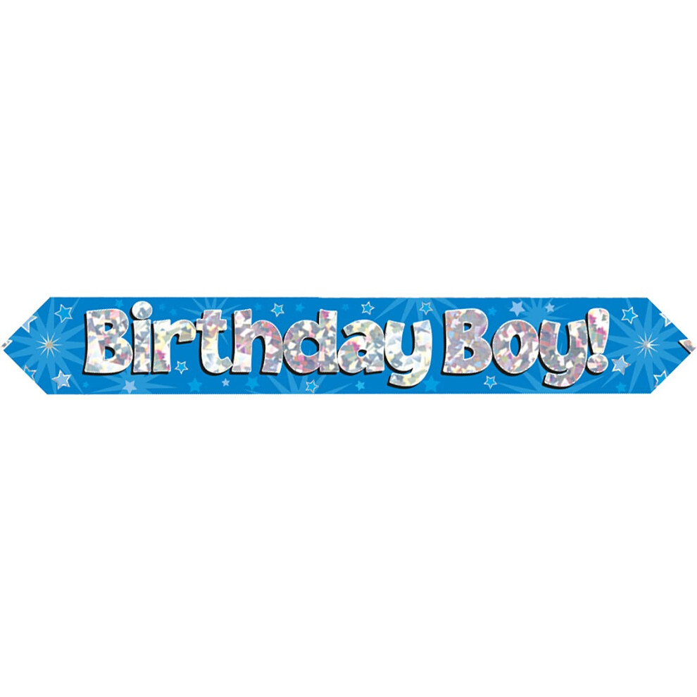 Oaktree Blue 9Ft Banner Birthday Boy Holographic