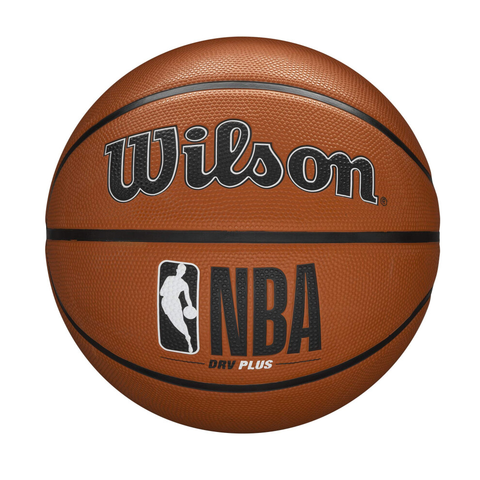 Wilson Basketball, Nba Drv Plus Model, Outdoor, Rubber, Size: 7, Brown