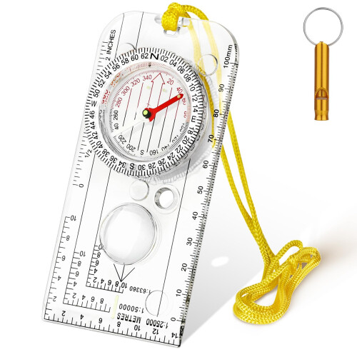 Flintronic Navigation Compass, Hiking Compass with Luminous Function, Waterproof Pocket Compass for Expedition Map Reading, Navigation, Orienteering
