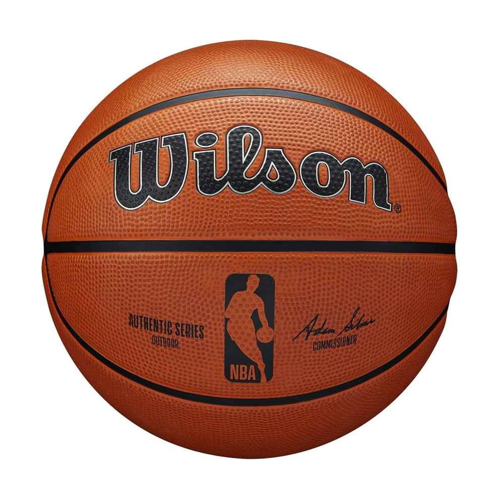 Wilson Basketball, Nba Authentic Series Model, Outdoor, Tackskin Rubber, Size: 7, Brown